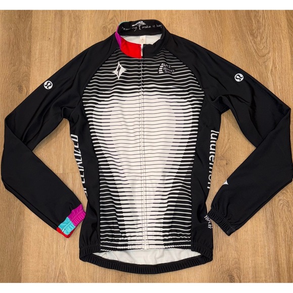 NWOT Women's Lululemon Specialized Cycling Wind Jacket - Size 6 - Black/White - Picture 6 of 11